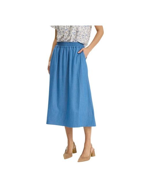 iN FRONT Blue Midi Skirts