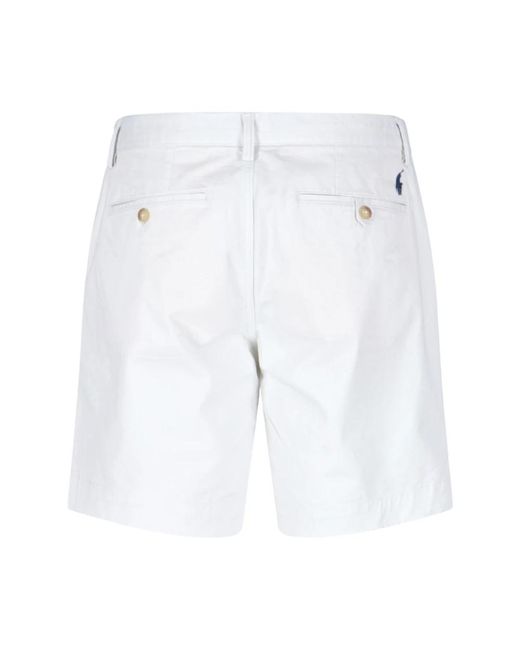 Ralph Lauren Weiße baumwollmischung shorts mit besticktem logo in White für Herren