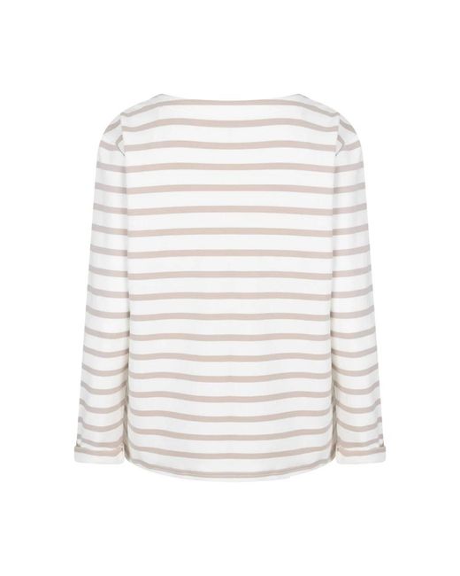 Red Button Terry Top Srb4753A in het White