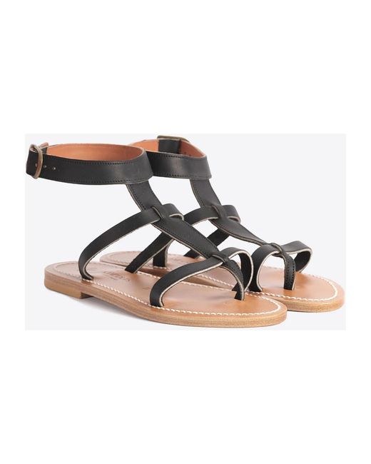 K. Jacques Brown Flat Sandals