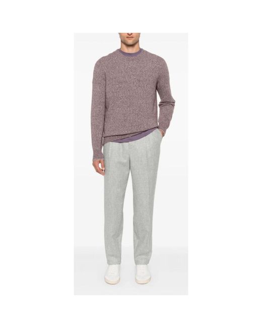 Brunello Cucinelli Purple Round-Neck Knitwear for men