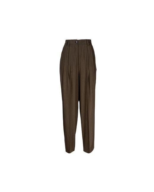 Erika Cavallini Semi Couture Brown Wide Trousers