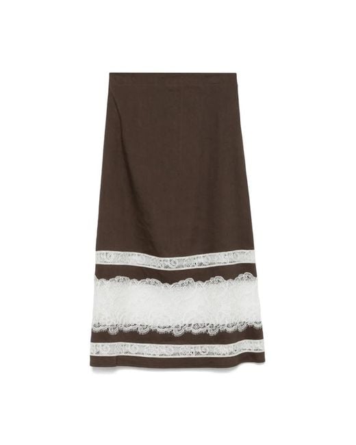 Lorena Antoniazzi Brown Midi Skirts