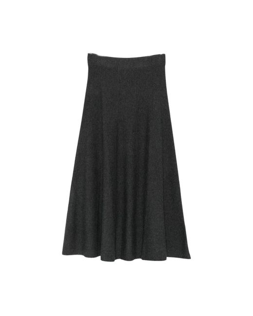 Yerse Midi Rok in het Black