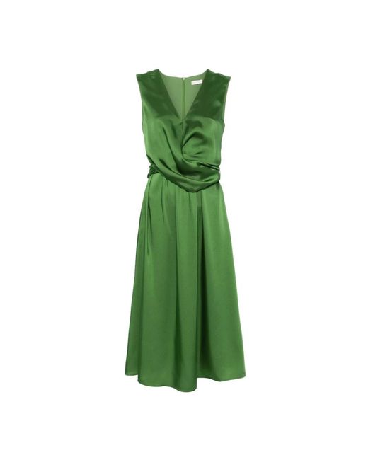 Liu Jo Green Satin Midi Dress
