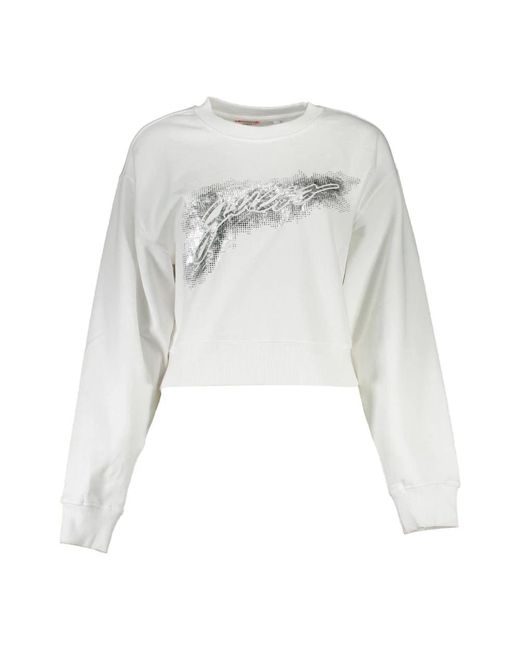 Guess Witte Sweatshirt Met Print En Lange Mouwen in het White