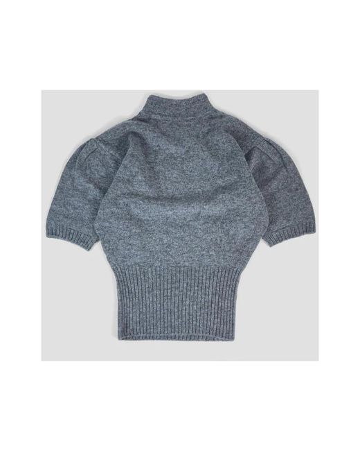 Simone Rocha Blue Mandarin Kragen Kaschmir Pullover