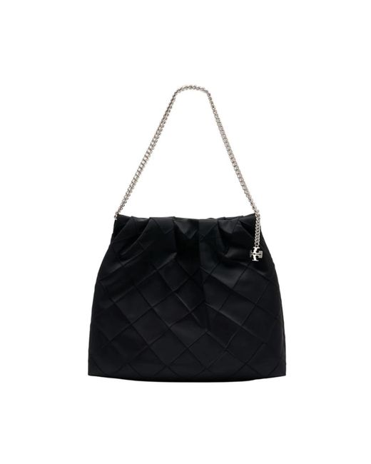 Tory Burch Black Fleming Nylon Hobo Bag