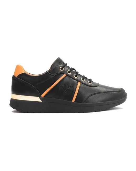 Kazar Black Schwarze Sneakers Mit Orangen Akzenten