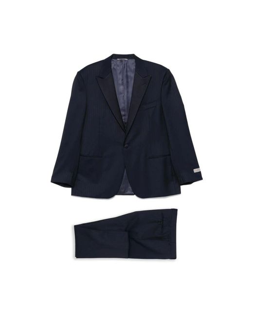 Canali Blue Single Breasted Suits for men