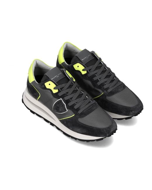 Philippe Model Schoenen ,Veelkleurig ,Katoen Sneakers Trpx Haute Running in het Blue voor heren