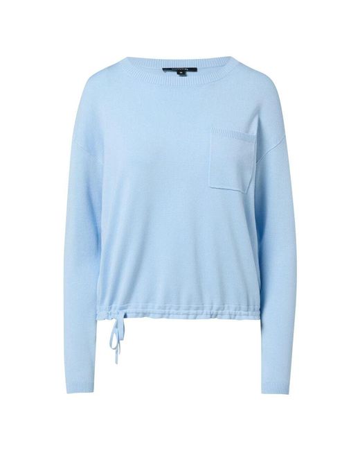 Comma, Blue Feinstrickpullover mit zugband und brusttasche