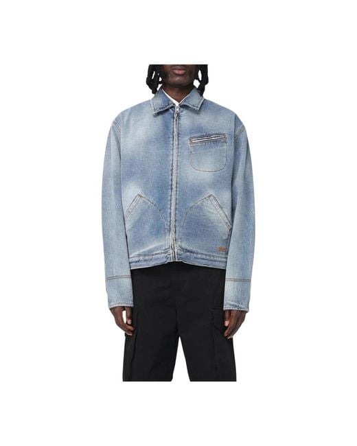 MSGM Blue Denim Jackets for men