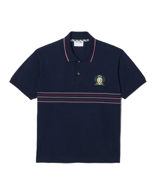 Lacoste Tops ,Blauw ,Katoen Geborduurd Crest Polo Shirt in het Blue voor heren