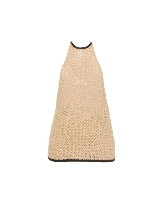 Sir Tops ,Halterneck Haakwerk Top in het Natural