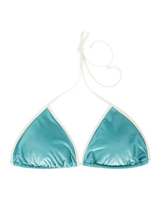 Mc2 Saint Barth Blue Laminiertes bikini-oberteil mit dreieckscups