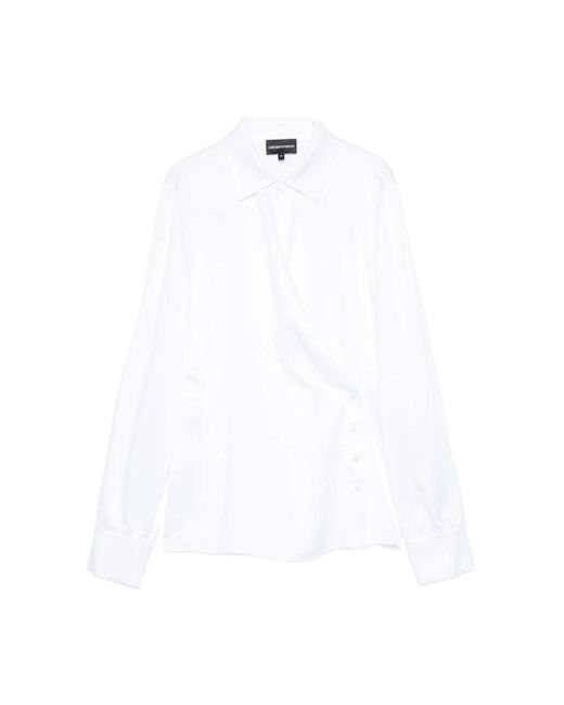 Emporio Armani Blouse Met Gewikkeld Detail in het White