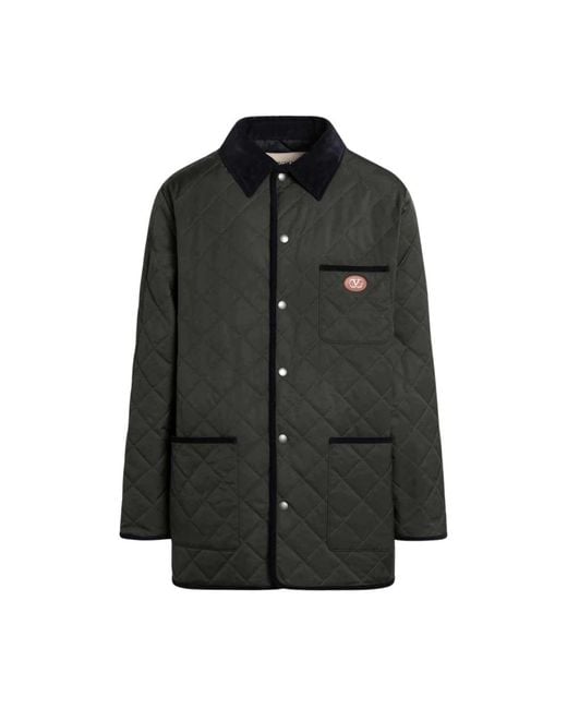 Valentino Garavani Black Single-Breasted Coats for men