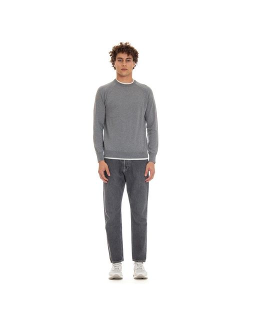 Eleventy Gray Round-Neck Knitwear for men