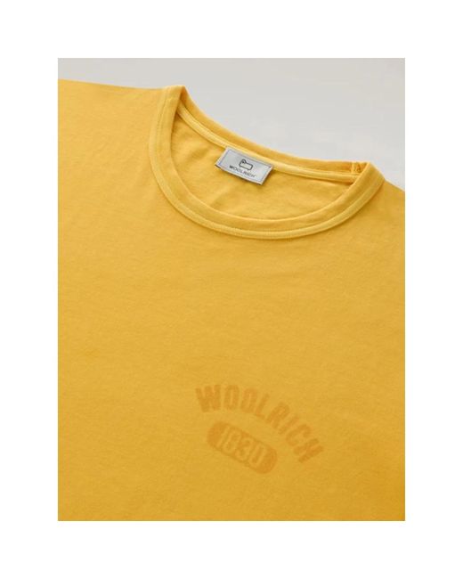 Woolrich Logo-t-shirt in kleidungsfarbe in Yellow für Herren