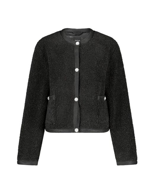 Taifun Black Teddy-Blazer Mit Dekorativen Details