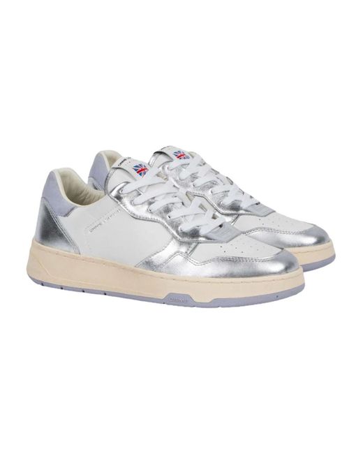 Crime London White Weiße und silberne timeless sneakers