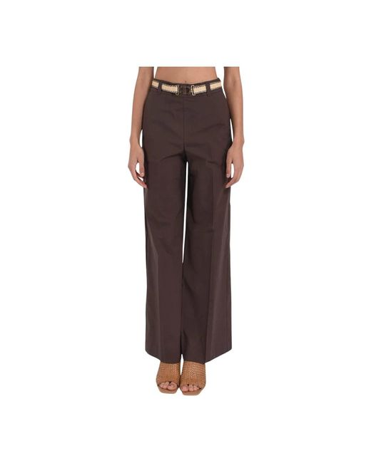 Wide Trousers Twinset de color Brown