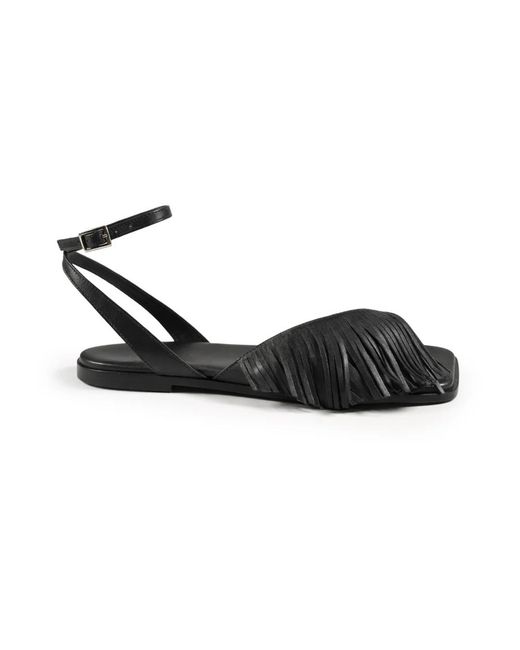 Vic Matié Black Flat Sandals