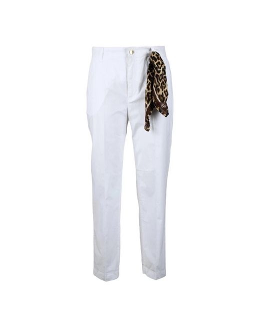 Guess Katoenen Chino Broek Met Rits Sluiting in het White