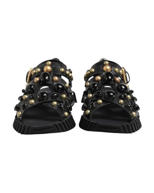 Flat Sandals Dolce & Gabbana de hombre de color Black