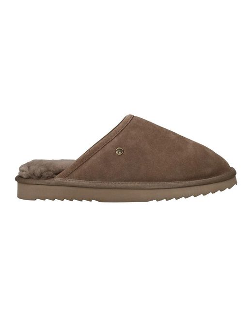 Warmbat Schoenen ,Wol Klassieke Pantoffel Voor in het Brown voor heren