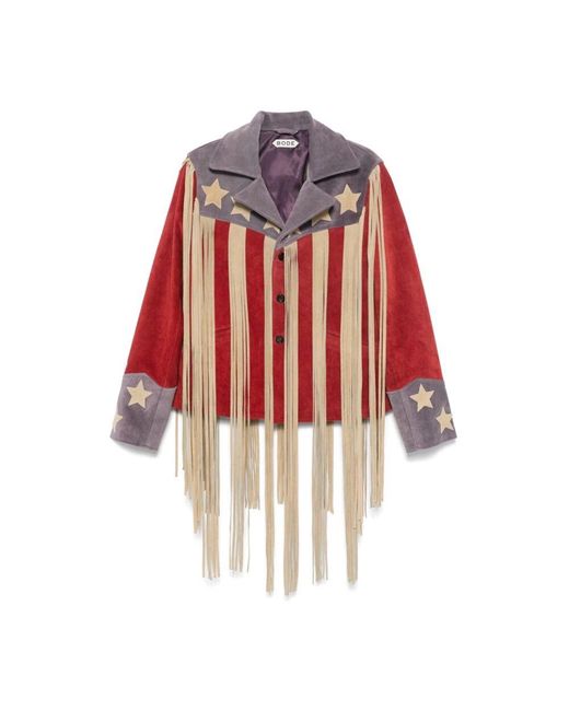 Bode Fringe flag jacke in Red für Herren