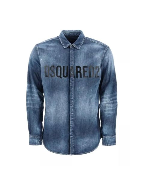 DSquared² Blue Denim Shirts for men