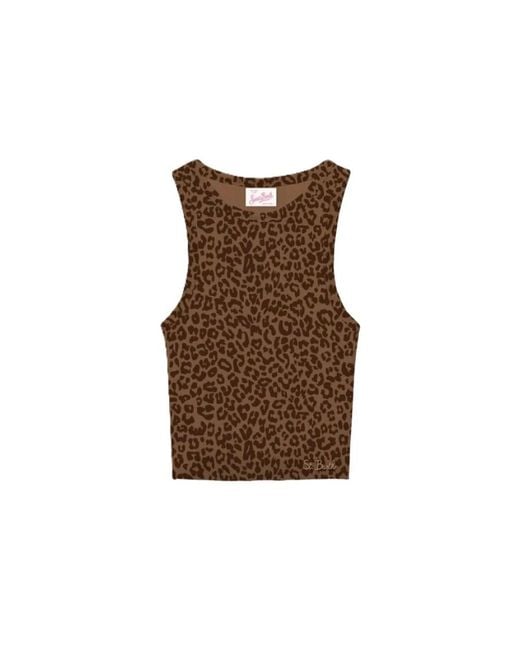 Mc2 Saint Barth Brown Sleeveless Tops