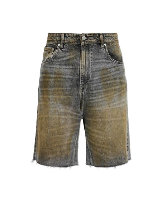 44 Label Group Gray Denim Shorts for men