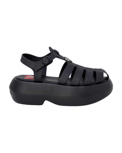 Love Moschino Black Flat Sandals