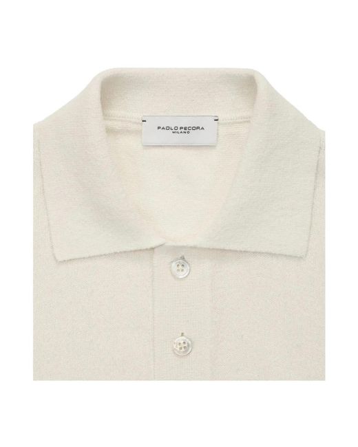 Paolo Pecora White Round-Neck Knitwear for men