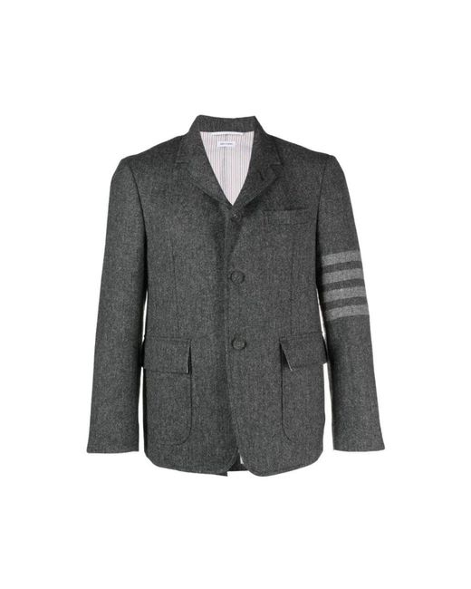 Thom Browne Graue Unstrukturierte Gerade Passform Jacke in Gray für Herren