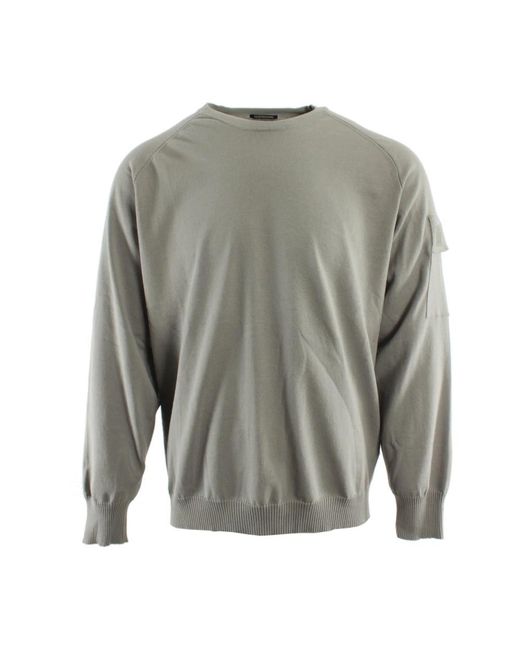 C P Company Gray Round-Neck Knitwear for men
