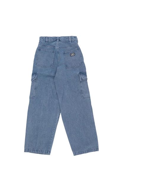 Obey Blue Loose Fit Jeans for men
