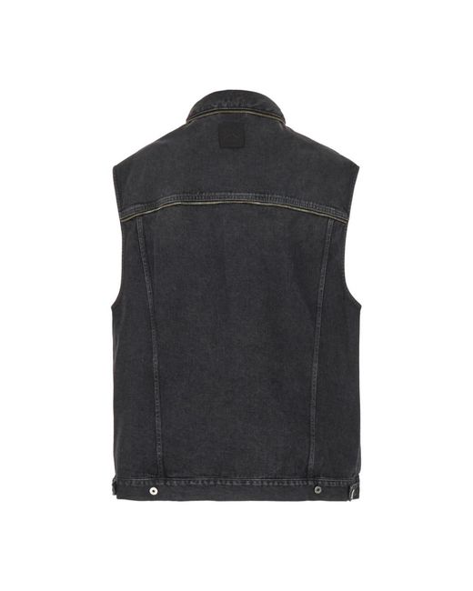 Off-White c/o Virgil Abloh Black Dark Denim Sleeveless Oversize Jacket for men