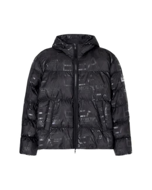 EA7 Black Winter Jackets for men