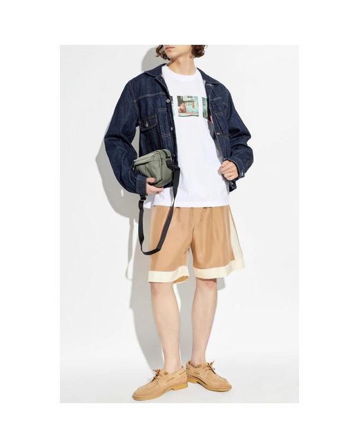 DSquared² Tops ,Wit ,Katoen Loose Fit Tom Bianchi Print T-Shirt in het White voor heren