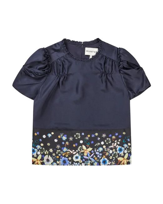 Munthe Blue Elegante seidentop mit blumenmuster