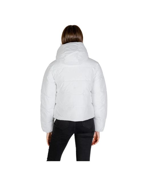 Calvin Klein Jassen ,Wit ,Polyester Mono Logo Damesjas Herfst/Winter in het White