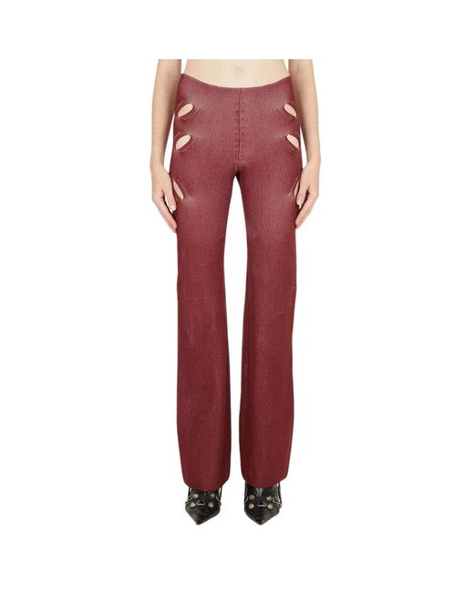 Dion Lee Gebreide Broek Met Uitsparingen in het Red