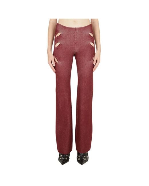 Dion Lee Red Straight Trousers