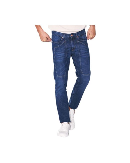 Slim jeans denim blu scuro cotone di Jeckerson in Blue da Uomo
