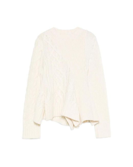 Sacai Natural Round-Neck Knitwear