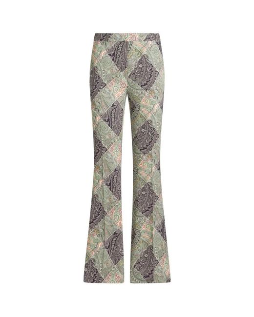 Etro Gray Wide Trousers
